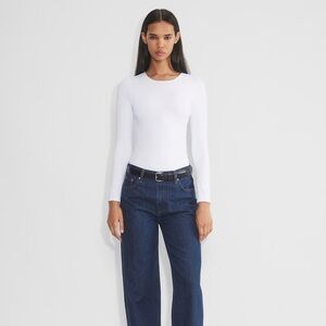 NWT Aritzia Original Contour Crew Hip Longsleeve White Top Size M